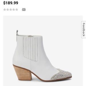 Matisse White Ankle Boots with Silver Accents